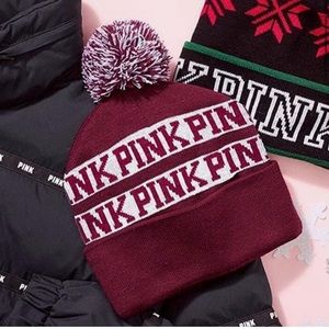 Victoria’s Secret Pink Pom Pom Beanie Hat